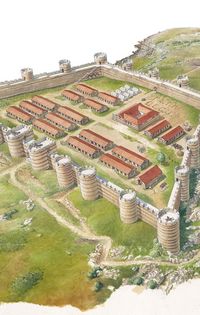 Dessin du camp romain vue de haut 